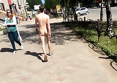 Punished walk naked public