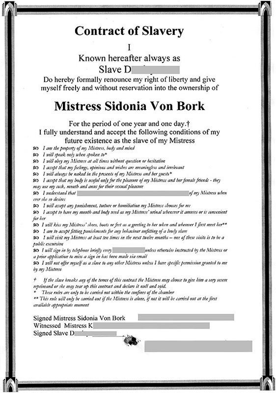 best of Mistress slave contract bdsm