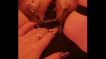 Chinese girl chains cuffs show